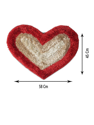 FABINALIV Set of 2 Red Solid Polyester Door Mats (58X45 cm)