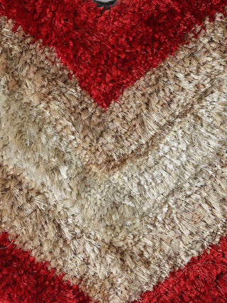 FABINALIV Set of 2 Red Solid Polyester Door Mats (58X45 cm)