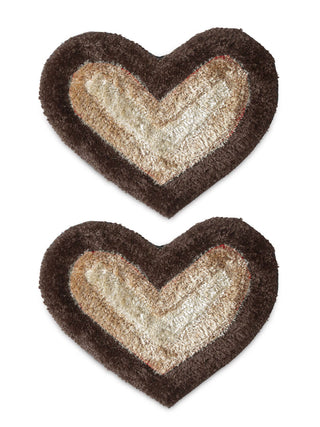 FABINALIV Set of 2 Brown Solid Polyester Door Mats (58X45 cm)