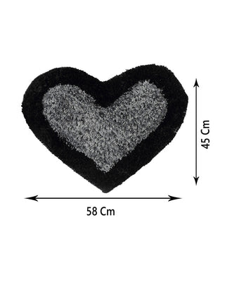 FABINALIV Set of 2 Black Solid Polyester Door Mats (58X45 cm)