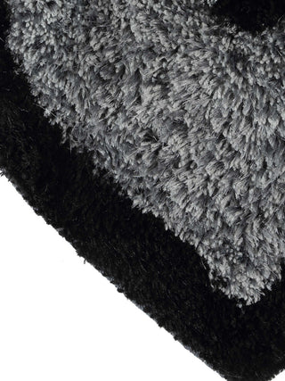 FABINALIV Set of 2 Black Solid Polyester Door Mats (58X45 cm)