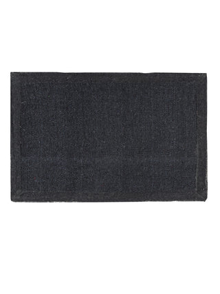 FABINALIV Black Geometric Polyester Door Mat (60X40 cm)