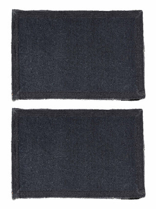 FABINALIV Set of 2 Black Geometric Polyester Door Mats (60X40 cm)