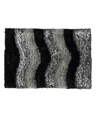 FABINALIV Black Abstract Polyester Door Mat (60X40 cm)