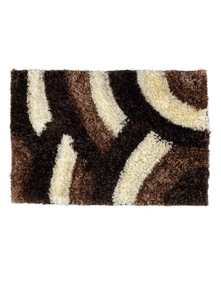 FABINALIV Brown Geometric Polyester Door Mat (60X40 cm)