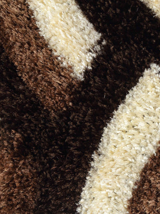 FABINALIV Set of 2 Brown Geometric Polyester Door Mats (60X40 cm)