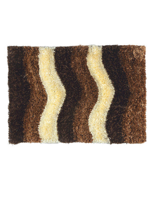 FABINALIV Brown Abstract Polyester Door Mat (60X40 cm)