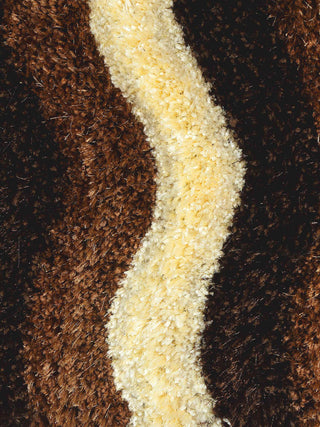 FABINALIV Set of 2 Brown Abstract Polyester Door Mats (60X40 cm)