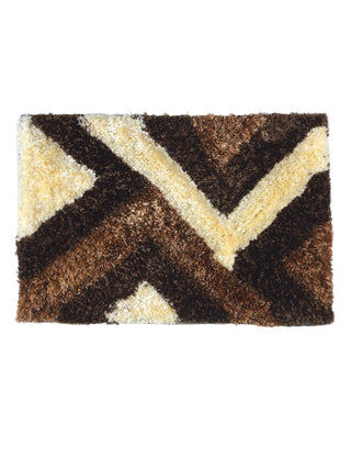 FABINALIV Brown Geometric Polyester Door Mat (60X40 cm)