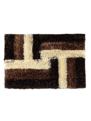 FABINALIV Brown Geometric Polyester Door Mat (60X40 cm)