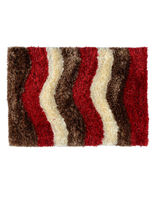 FABINALIV Red Abstract Polyester Door Mat (60X40 cm)