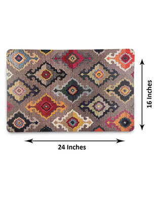 FABINALIV Multicolor Geometric Polyester Door Mat (60X40 cm)