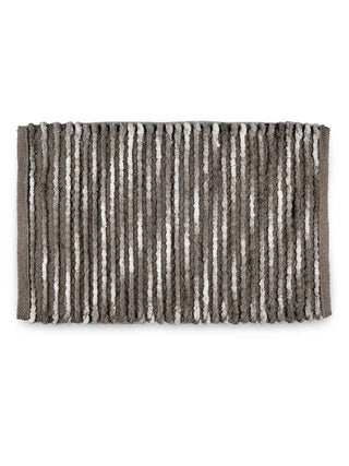 FABINALIV Brown Striped Cotton Blend Door Mat (78X52 cm)