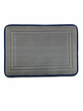 FABINALIV Blue Geometric Polyester Door Mat (60X40 cm)