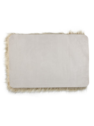 FABINALIV Beige Solid Polyester Door Mat (60X40 cm)