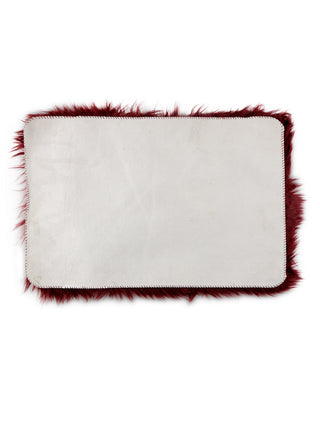 FABINALIV Maroon Solid Polyester Door Mat (60X40 cm)