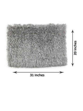FABINALIV Grey Solid Cotton Blend Door Mat (80X50 cm)