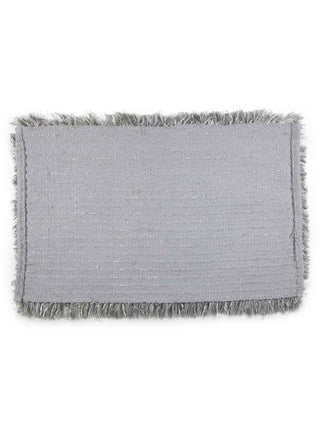 FABINALIV Grey Solid Cotton Blend Door Mat (80X50 cm)