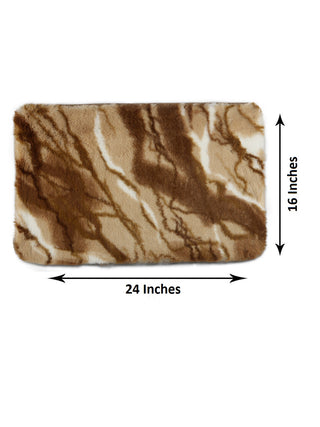 FABINALIV Brown Abstract Polyester Door Mat (60X40 cm)