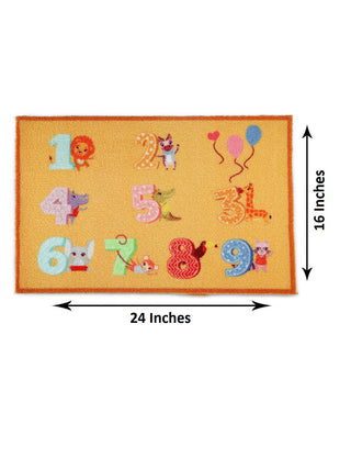 FABINALIV Set of 2 Multicolor Cartoon Design Polyester Door Mats (60X40 cm)