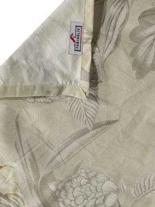 FABINALIV Cream Floral 300TC Cotton Blend Diwan Set