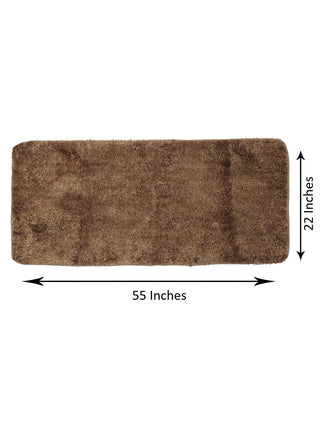 FABINALIV Brown Solid Cotton Blend Floor Runner (140X55 cm)