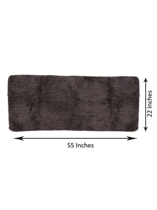 FABINALIV Coffee Brown Solid Cotton Blend Floor Runner (140X55 cm)