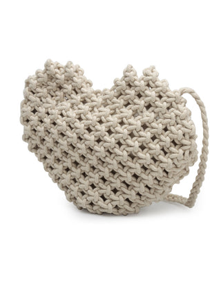 FABINALIV Off White Abstract Macrame Women Hand Bag