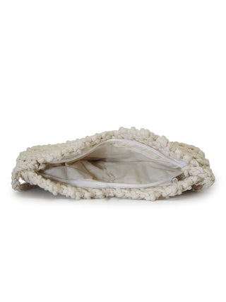FABINALIV Off White Abstract Macrame Women Hand Bag