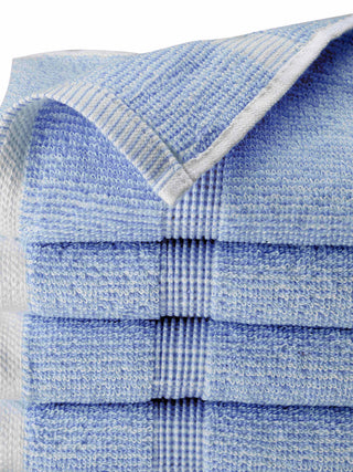 FABINALIV Unisex Set of 4 Blue Solid 450 GSM Cotton Hand Towels (50X33 cm)