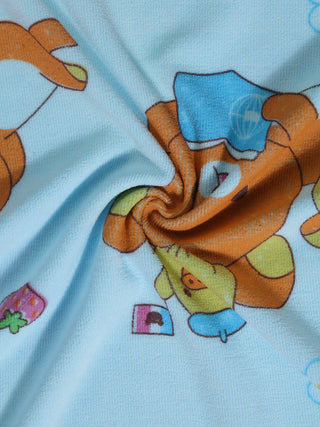 FABINALIV Set of 2 Multicolor Cartoon Print Cotton Kids Bath Towels (110X56 cm)