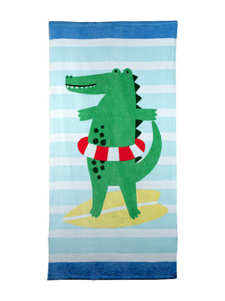 FABINALIV Multicolor Cartoon Print Cotton Kids Bath Towel (120X60 cm)