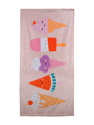 FABINALIV Multicolor Cartoon Print Cotton Kids Bath Towel (120X60 cm)