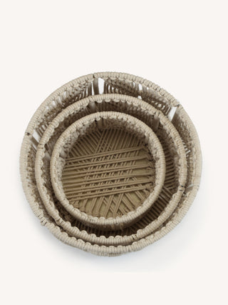 FABINALIV Set of 3 Off White Abstract Macrame Multi Purpose Organisers