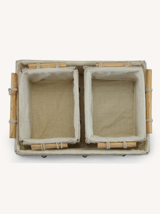 FABINALIV Set of 3 Off White Abstract Macrame Multi Purpose Organisers