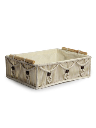 FABINALIV Set of 3 Off White Abstract Macrame Multi Purpose Organisers