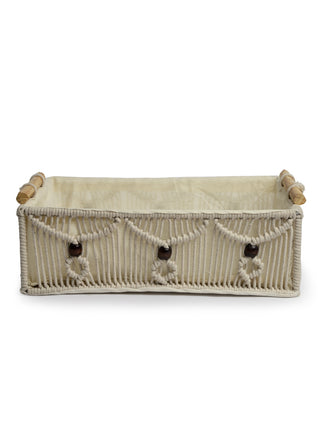 FABINALIV Set of 3 Off White Abstract Macrame Multi Purpose Organisers