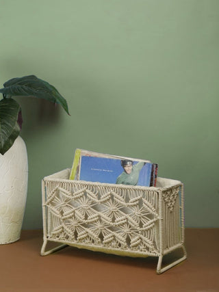 FABINALIV Off White Abstract Macrame Multi Purpose Organiser
