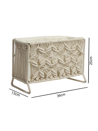 FABINALIV Off White Abstract Macrame Multi Purpose Organiser
