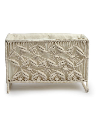 FABINALIV Off White Abstract Macrame Multi Purpose Organiser