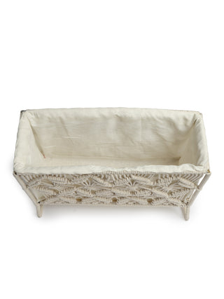 FABINALIV Off White Abstract Macrame Multi Purpose Organiser