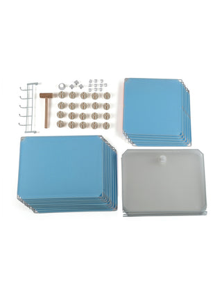 FABINALIV Kids Blue Solid Multipurpose Detachable 4 Cabinets Wardrobe
