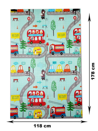FABINALIV Multicolor Cartoon Print PVC Kids Play Mat (178X118 cm)