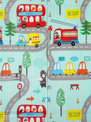 FABINALIV Multicolor Cartoon Print PVC Kids Play Mat (178X118 cm)