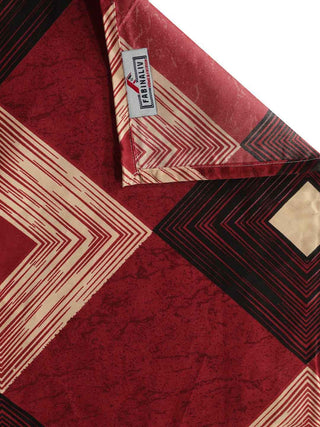 FABINALIV Multicolor Geometric 300 TC Cotton Blend Single Bedsheet with Pillow Cover (225X150 cm)