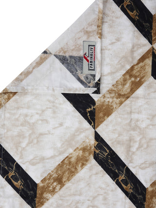 FABINALIV Multicolor Geometric 300 TC Cotton Blend Single Bedsheet with Pillow Cover (225X150 cm)