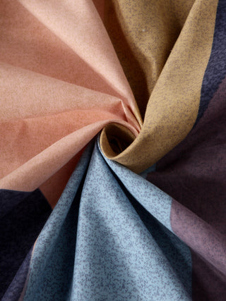 FABINALIV Multicolor Geometric 300 TC Cotton Blend Single Bedsheet with Pillow Cover (225X150 cm)