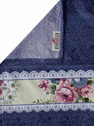 FABINALIV Multicolor Floral 300 TC Cotton Blend Single Bedsheet with Pillow Cover (225X150 cm)