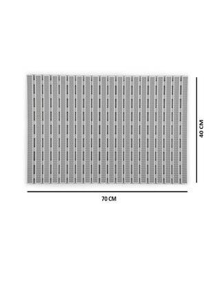 FABINALIV Grey Striped Anti-Skid Rubber Shower Mat with Suction Cups