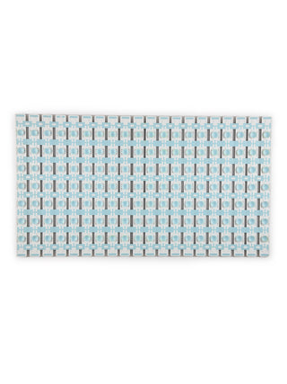 FABINALIV Blue Striped Anti-Skid Rubber Shower Mat with Suction Cups